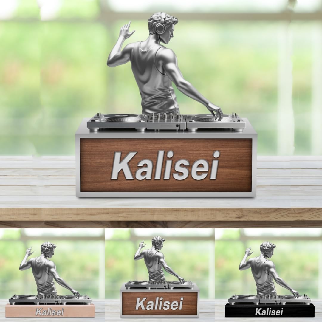 Custom DJ Name Desk Sign Personalized Acrylic DJ Desk Ornament Music Studio Decor Plaque Disc Player Hip-hop Singer Figurine Trinket Music Lovers Gift for Men Women