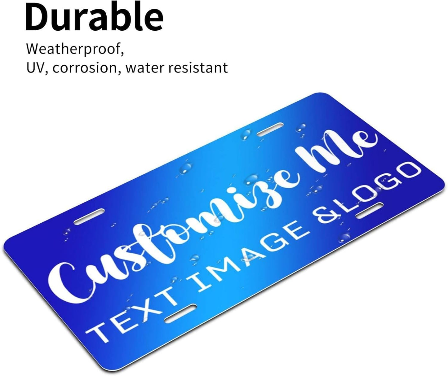 Custom License Plate 4x2/7x4/12x6 Inch Personalized Front License Plate Novelty Customized Car Tags Plates for Front of The Car,12"x6",Style 2