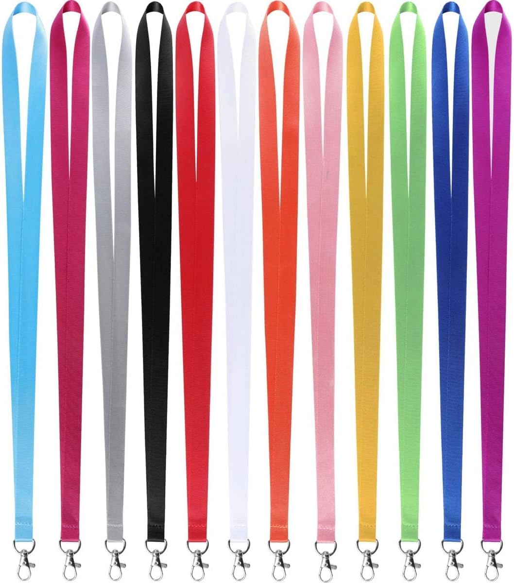 YOUOWO Lanyards with ID Badges Holder Vertical 12 Pack Multicolor Neck Lanyard for Keys Women Teacher Men