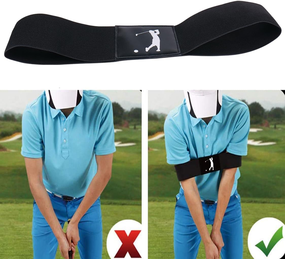 Golf Swing Trainer Aid - Instantly Corrects Chicken Wing & Improves Connection (Right & Left Handed) - Portable Muscle Memory Trainer for All Skill Levels