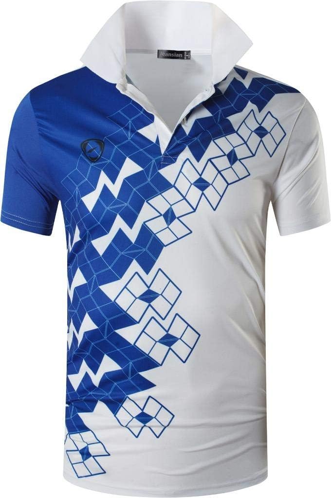 jeansian Men's Sport Outdoor Quick Dry Fit Short Sleeves Polo Tee Shirt Tshirt T-Shirt Tops Golf Tennis Bowling LSL195