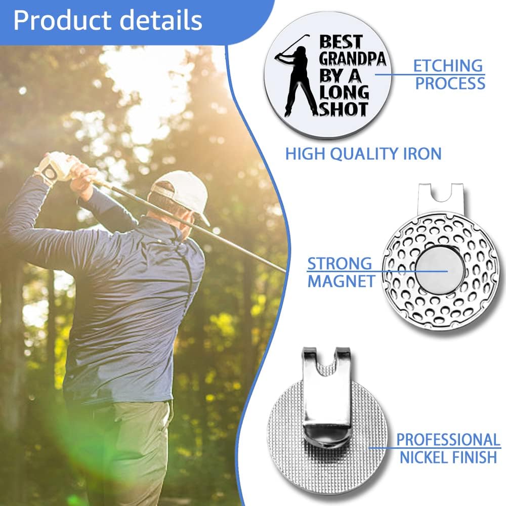 Men Golf Ball Marker with Magnetic Hat Clip, Funny Golf Accessories Gifts for Men, Novelty Birthday Gifts for Male Golfer Fan