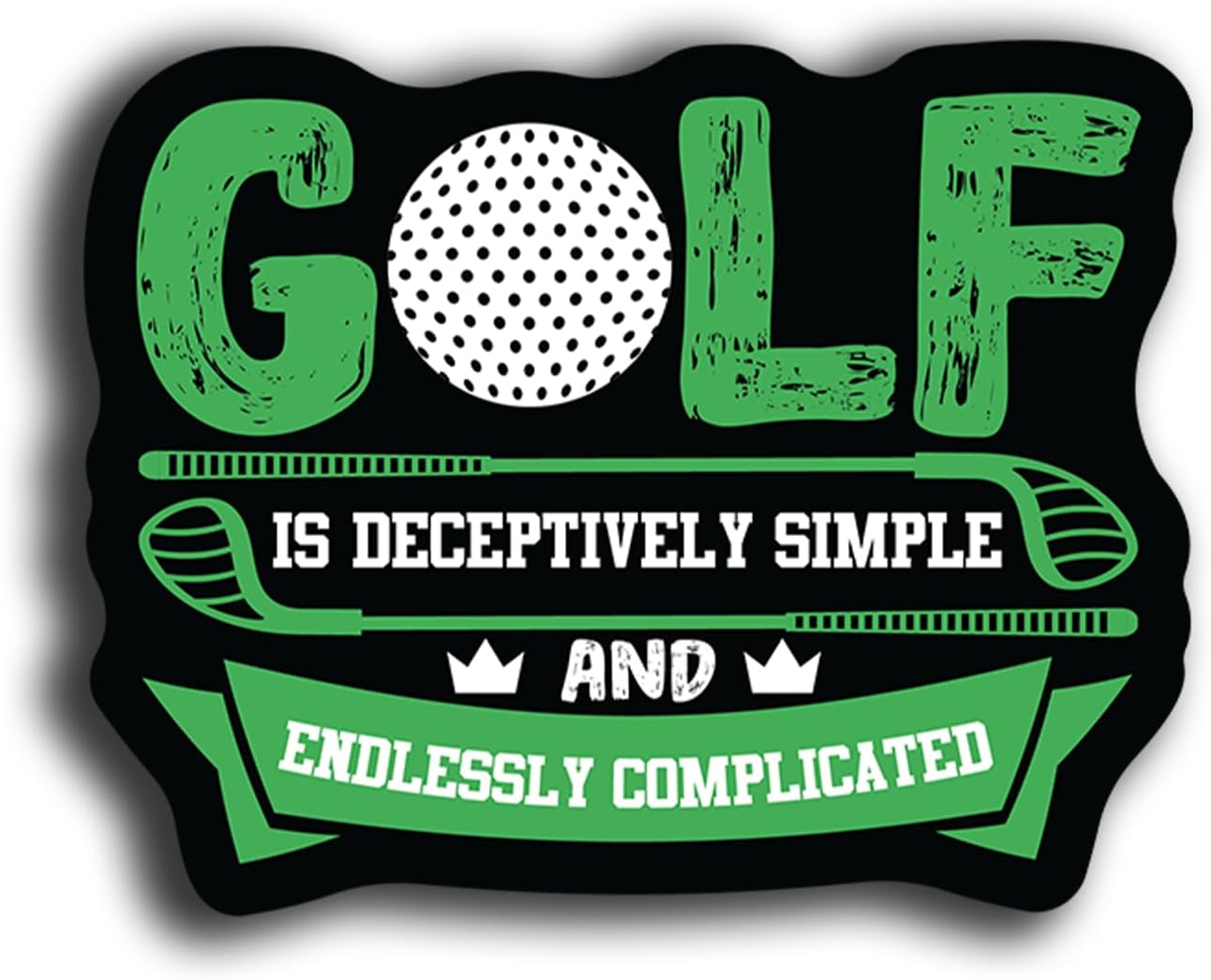 Funny Golf Stickers – Choose from 10 Humorous Designs – Durable Waterproof Vinyl Decals for Cars, Golf Carts, Laptops, Windows, Bumpers & More – 5 Inch (Simple and Complicated)
