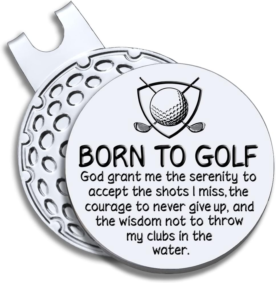 Men Golf Ball Marker with Magnetic Hat Clip, Funny Golf Accessories Gifts for Men, Novelty Birthday Gifts for Male Golfer Fan