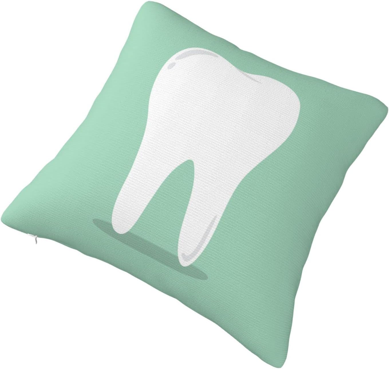 Tooth Throw Pillow Covers 18x18 Inch Farmhouse Home Room Decor for Bedroom Living Room Sofa Car Cushion Pillow Case Teeth Dental Dentist, Set of 2