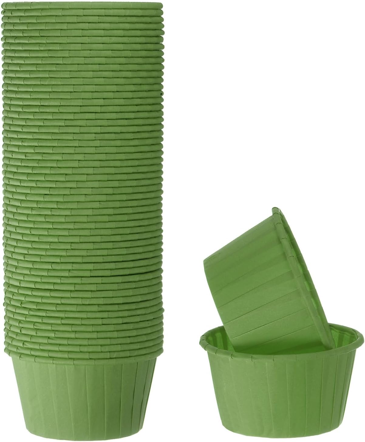 HARFINGTON 50Pcs Cupcake Baking Cups 3.5oz Standard Size Paper Cupcake Liners Greaseproof Wrappers Disposable for Wedding Birthdays Christmas Dessert, Green