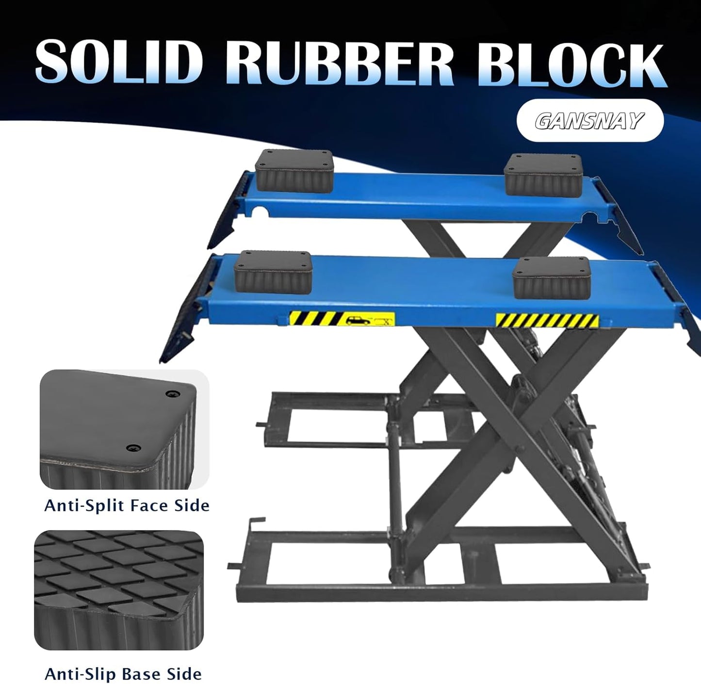 Rubber Block for Car Lift- Nylon Layer Reinforced, Heavy Duty 0000lbs Capacity, Anti-Split Spacer Pads for Commercial Scissor Lift, SUVs, Trucks& More- 6.3″(L)×4.7″(W)×4.7″(H) 1Piece