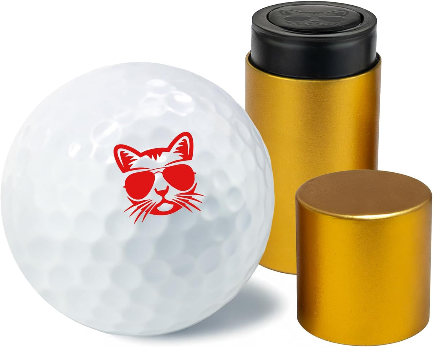 Golf Ball Marker Stamp with TiteSeal™ Technology - Cat - Many Designs to Choose - Red