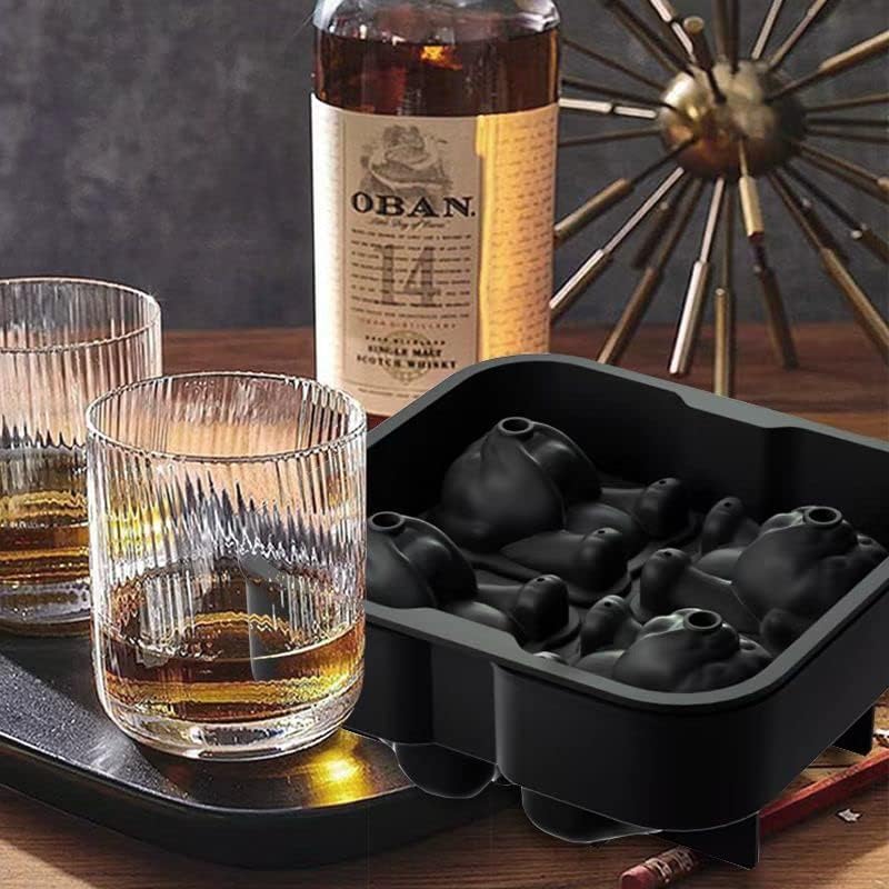 Nax Caki Bulldog gifts 3D Bulldog Ice Cube Mold Fun Shapes, 2.4" Large Craft Ice Mold, Big Dog Ice Cube Trays for Whiskey Cocktails Bourbon