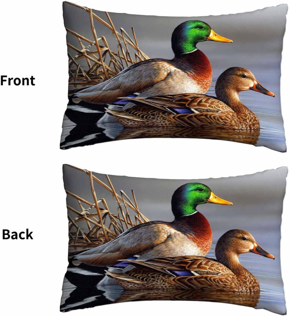 Mugod Throw Pillow Cover Lover Ducks on The Water,Cushion Covers Pillowcase for Sofa Couch Bed Chair 20x30 Inches