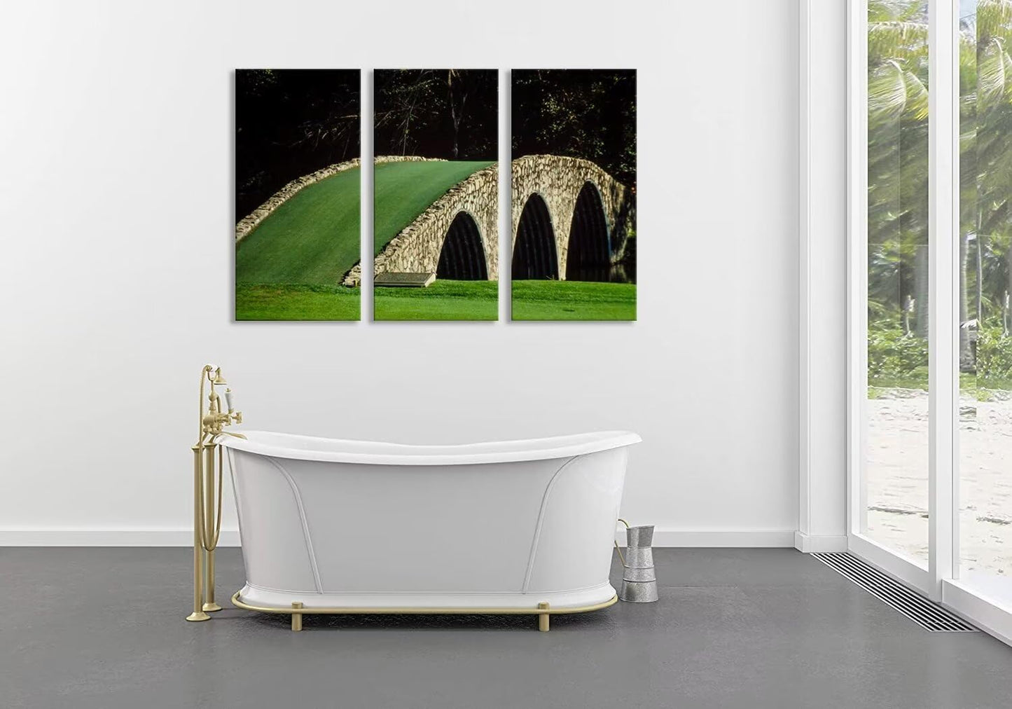 Augusta National Golf Course Wall Art for Living Room Bedroom Bathroom Home Decorations Golf Art Augusta Golf Course 12th Hole Pictures Posters Canvas Prints Framed Ready to Hang(20''W x 40''H x3)