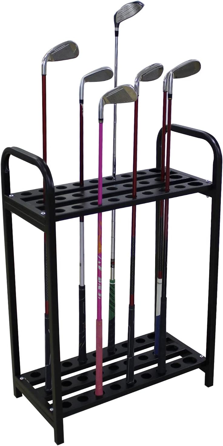 Gdrasuya10 Golf Club Organizer Display Stand, 27-Holes Golf Clubs Storage Rack Floor Stand Metal Putter Shelf Equipment for driving range, Golf club placement, 11.81"x21.65"x31.5"