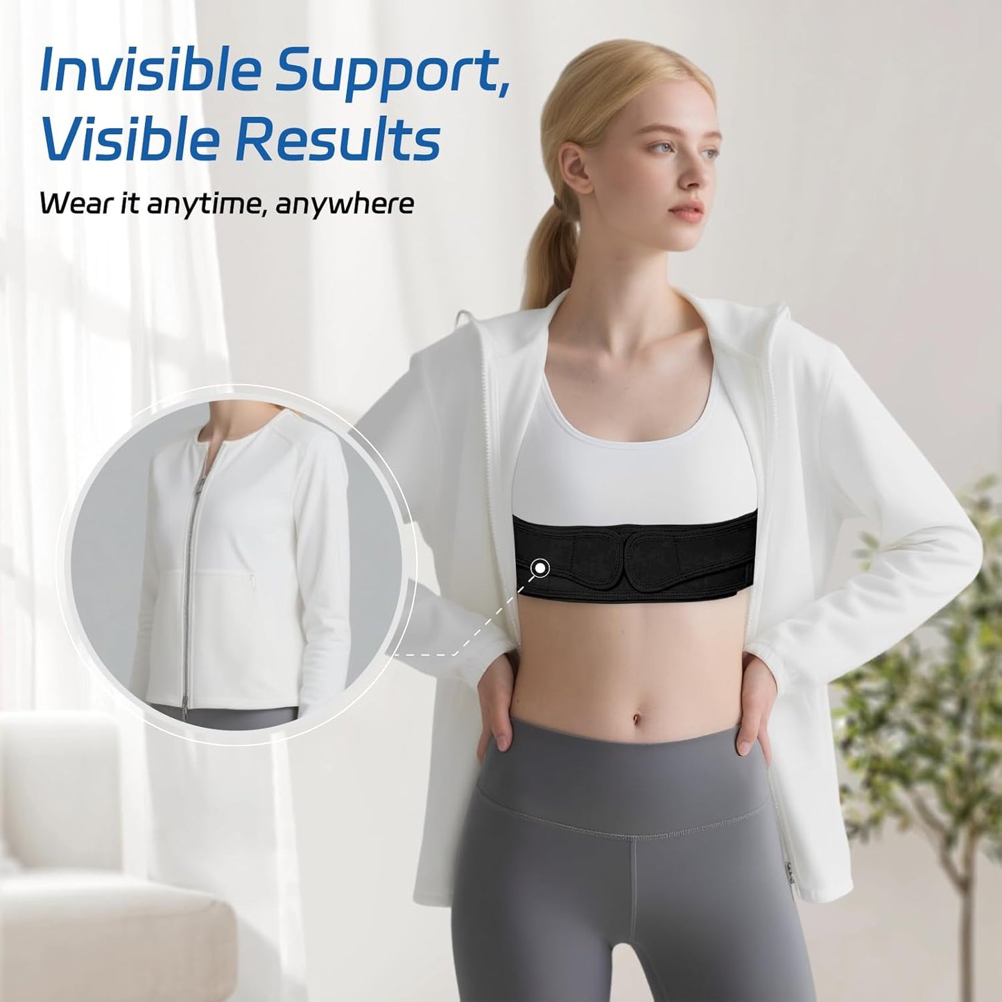 Posture Corrector for Women and Men, Adjustable Back Brace Posture Corrector with Shoulder Brace & Back Straightener, Upper Back Support for Clavicle, Neck, Shoulder Pain Relief (Black, Large)