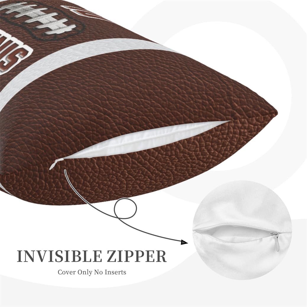 Rugby Football Lovers Home Decor Gift Custom Funny Rugby Themed Throw Pillow Cover Personalized Sport Enthusiast Pillowcase with Name Customized Ball Theme Football Throw Pillowcase for Sofa Bedding