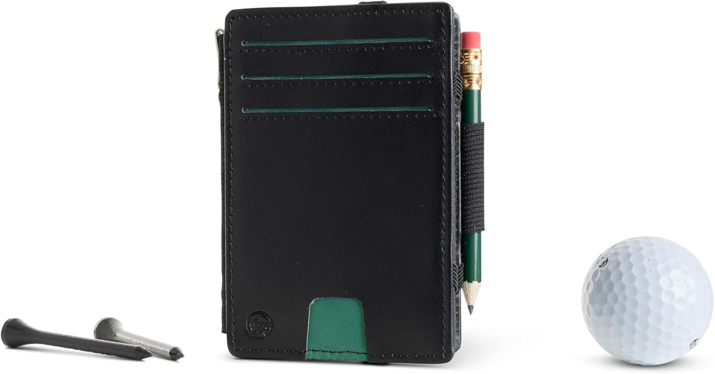 Scorecard Wallet, Notetaking, Versatile - Hold Credit Cards, Pens/Pencil, Clip (Green)