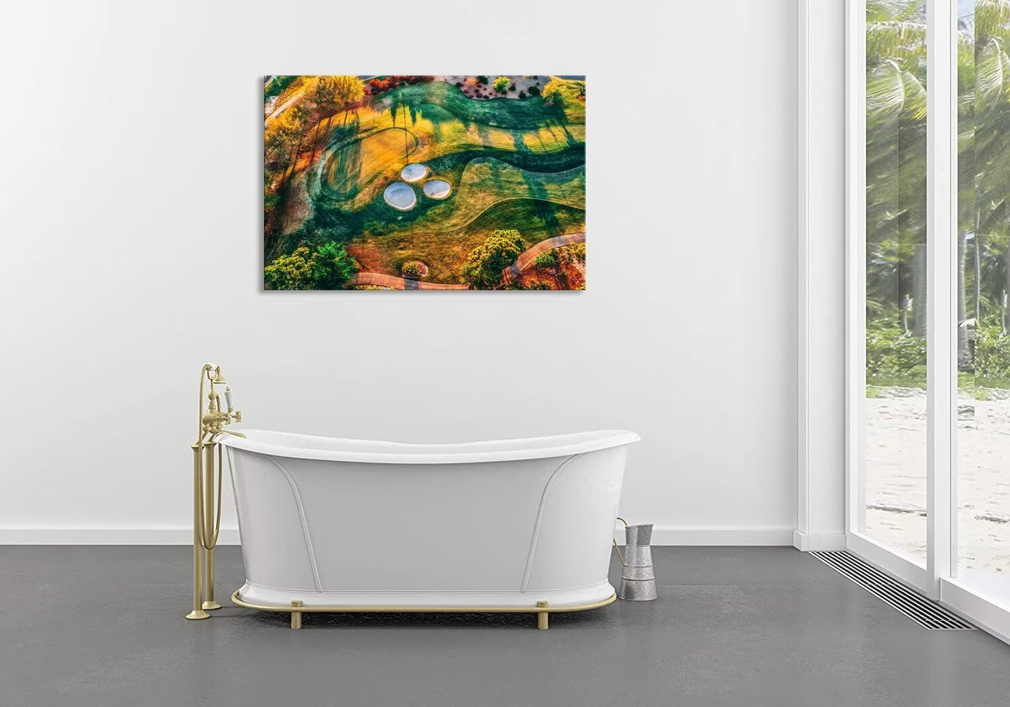 Florida Regatta Bay Golf Course Wall Art for Living Room Bedroom Bathroom Home Decorations Florida Golf Course Picture Poster Framed Artwork Canvas Prints Ready to Hang(18''H x 24''W)