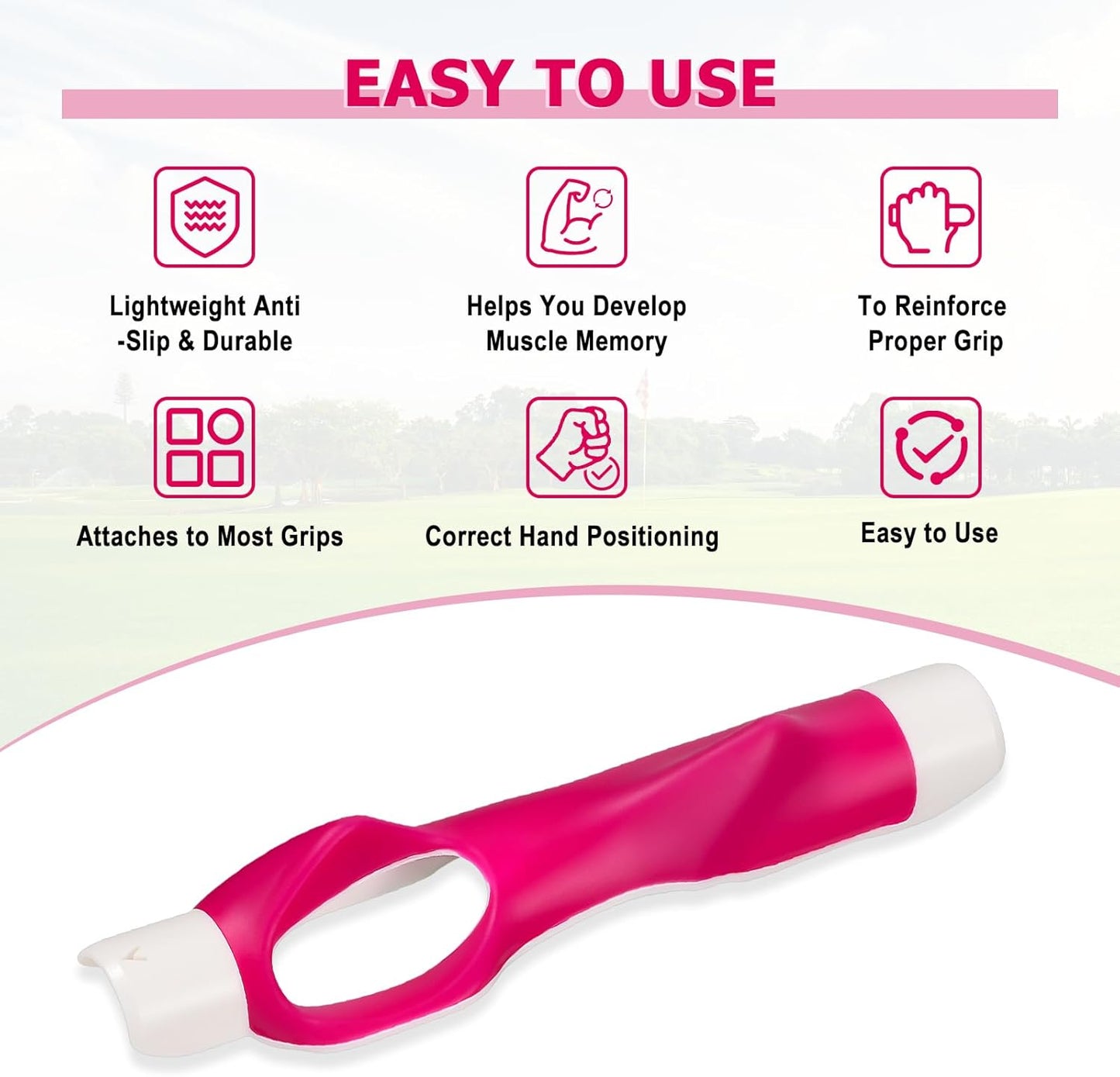 Golf Grip Trainer Right Hand for Women, for Man,for Lady, for Kids, Golf Training aids -Anti-Slip Golf Club Grips, Corrects Hand Position & Builds Muscle Memory for Clubs, Fits Most Golf Grips