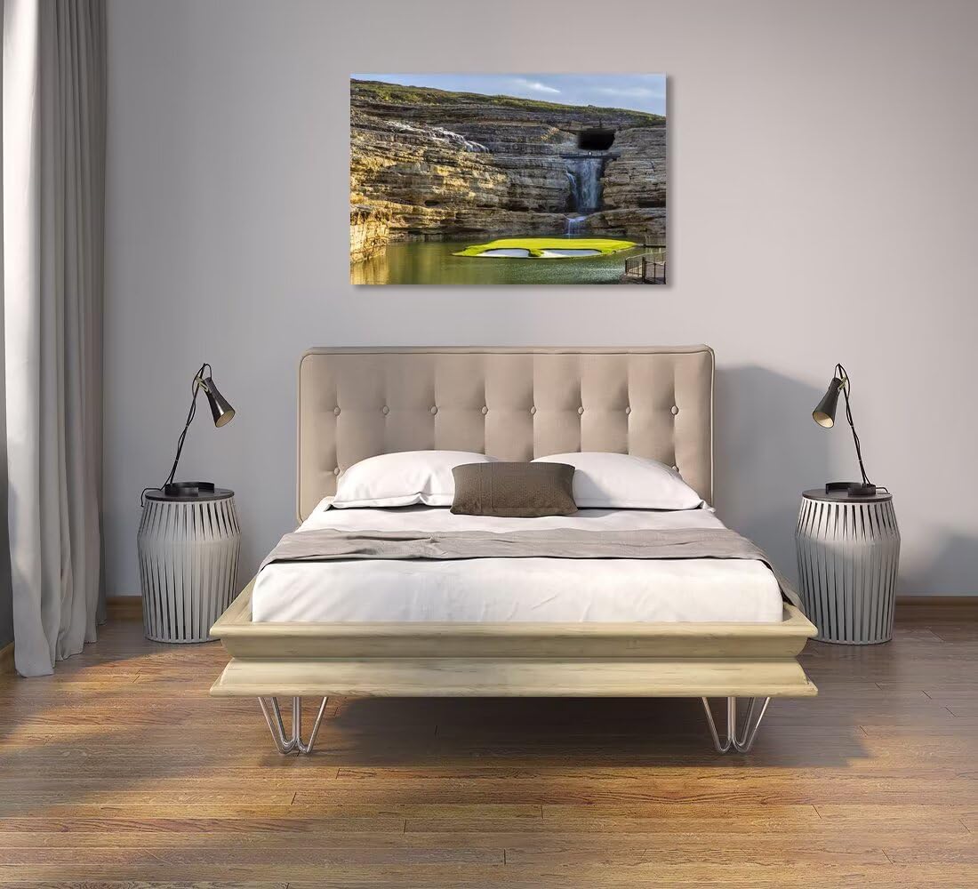 chenchenArt Payne's Valley Golf Course 19th Hole Wall Art for Living Room Bedroom Bathroom Home Decorations Golf Course Picture Poster Canvas Prints Modern Artwork Framed Ready to Hang(24''H x 36''W)
