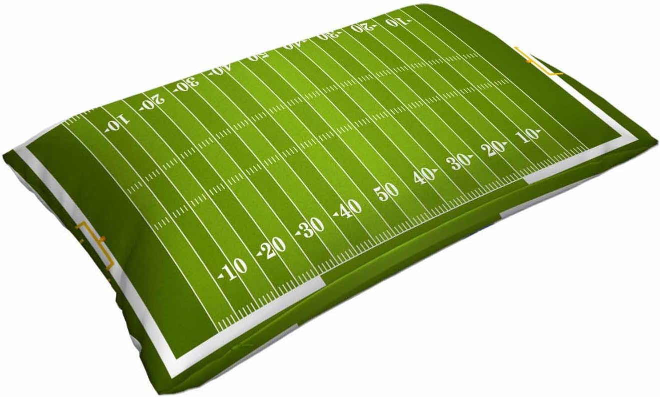 Mugod Home Decor Pillow Cases Green Football Field with Number Lines,Cushion Cover Oblong Rectangle for Men Women Boys Girls for Sofa Bedroom Livingroom 20x30 Inches