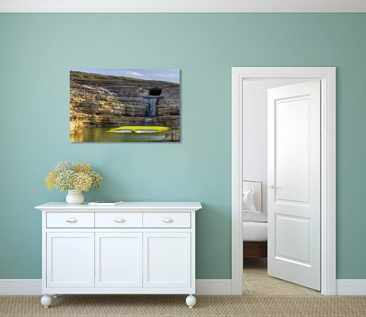 chenchenArt Payne's Valley Golf Course 19th Hole Wall Art for Living Room Bedroom Bathroom Home Decorations Golf Course Picture Poster Canvas Prints Modern Artwork Framed Ready to Hang(24''H x 36''W)