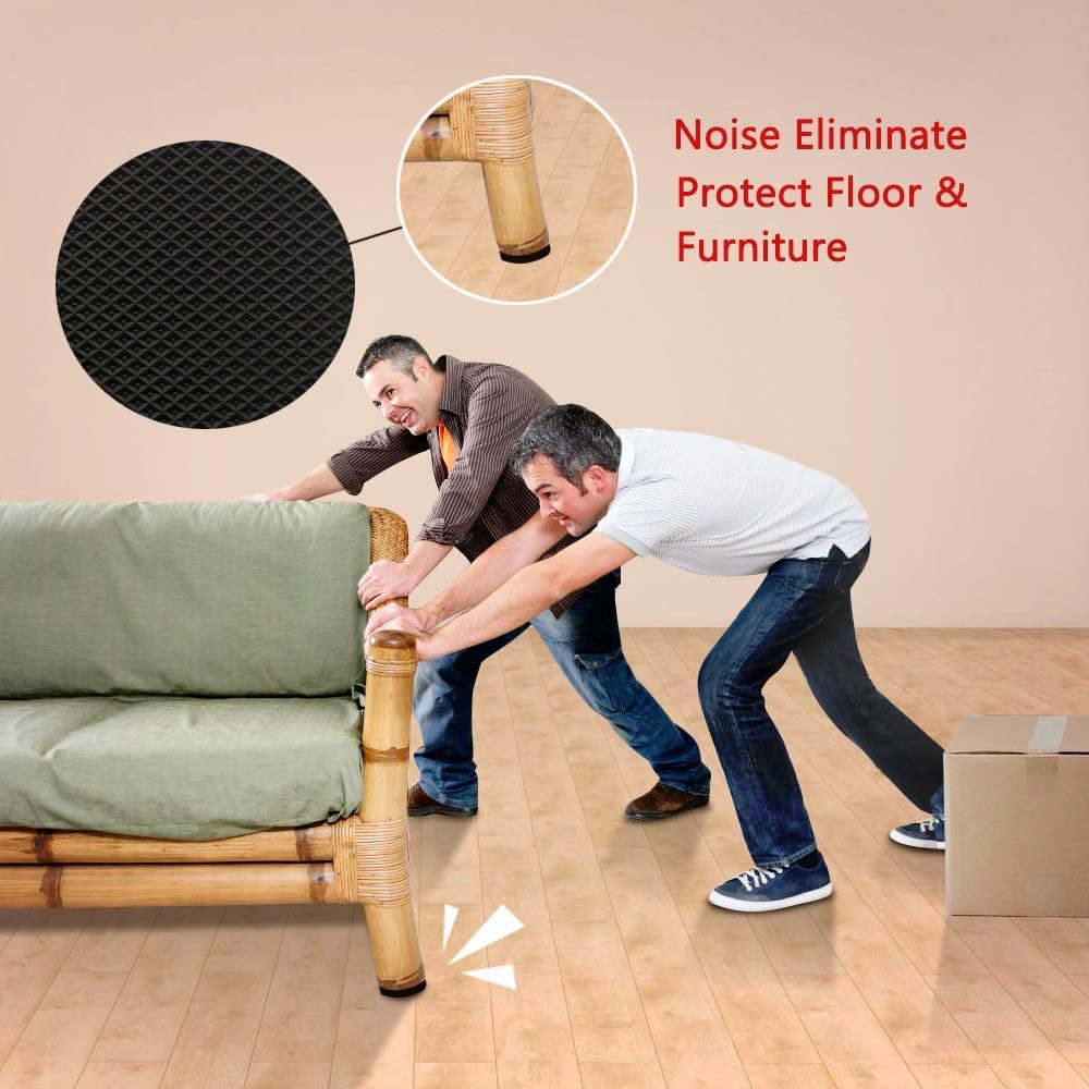 Yelanon Non Slip Furniture Pads -36 pcs 1’’ Furniture Grippers Non Skid for Furniture Legs Self Adhesive Rubber Feet Feet Anti Slide Furniture Hardwood Floor Protector for Keep Furniture Stoppers