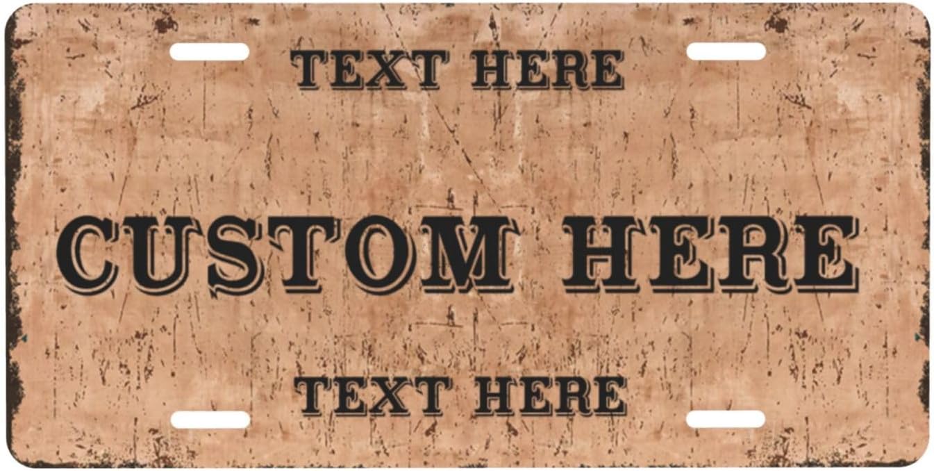 Custom Personalized Text Image Photo Design Customized Tag Aluminum License Plates for Front of Car 6x12 Inch-3