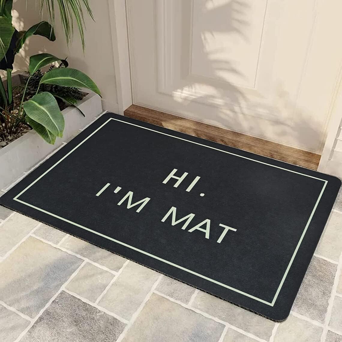 Hi I'm Mat Non Slip Rugs Soft Bath Rugs for Indoor Entrance Floor Door Mat Dries Quickly Kitchen Mat Natural Durable Easy to Maintain Bath Mat 18x30 inch