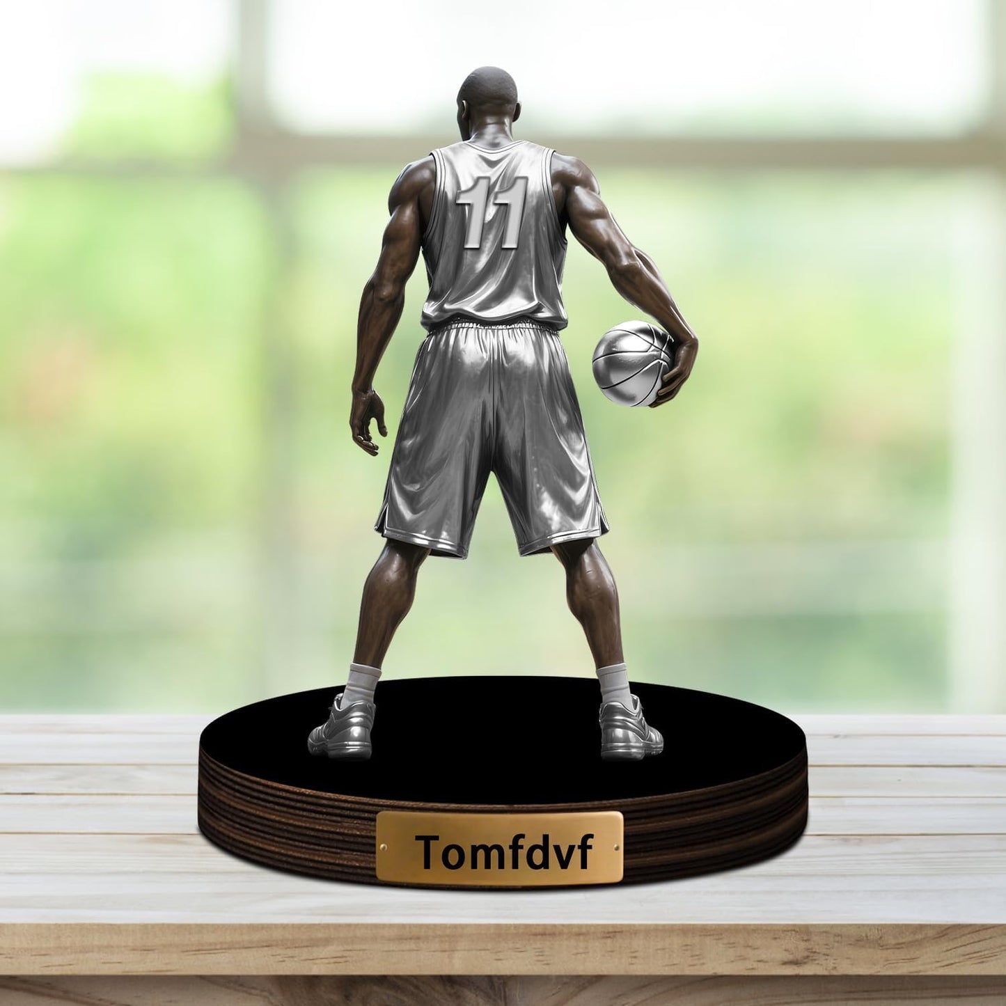 Personalized Basketball Player Desktop Ornament for Bedroom Office Sport Desk Name Plate Custom Name Athletes Figurine Sign Sport Lovers Acrylic Plaque Gift for Men Women Basketball Lover