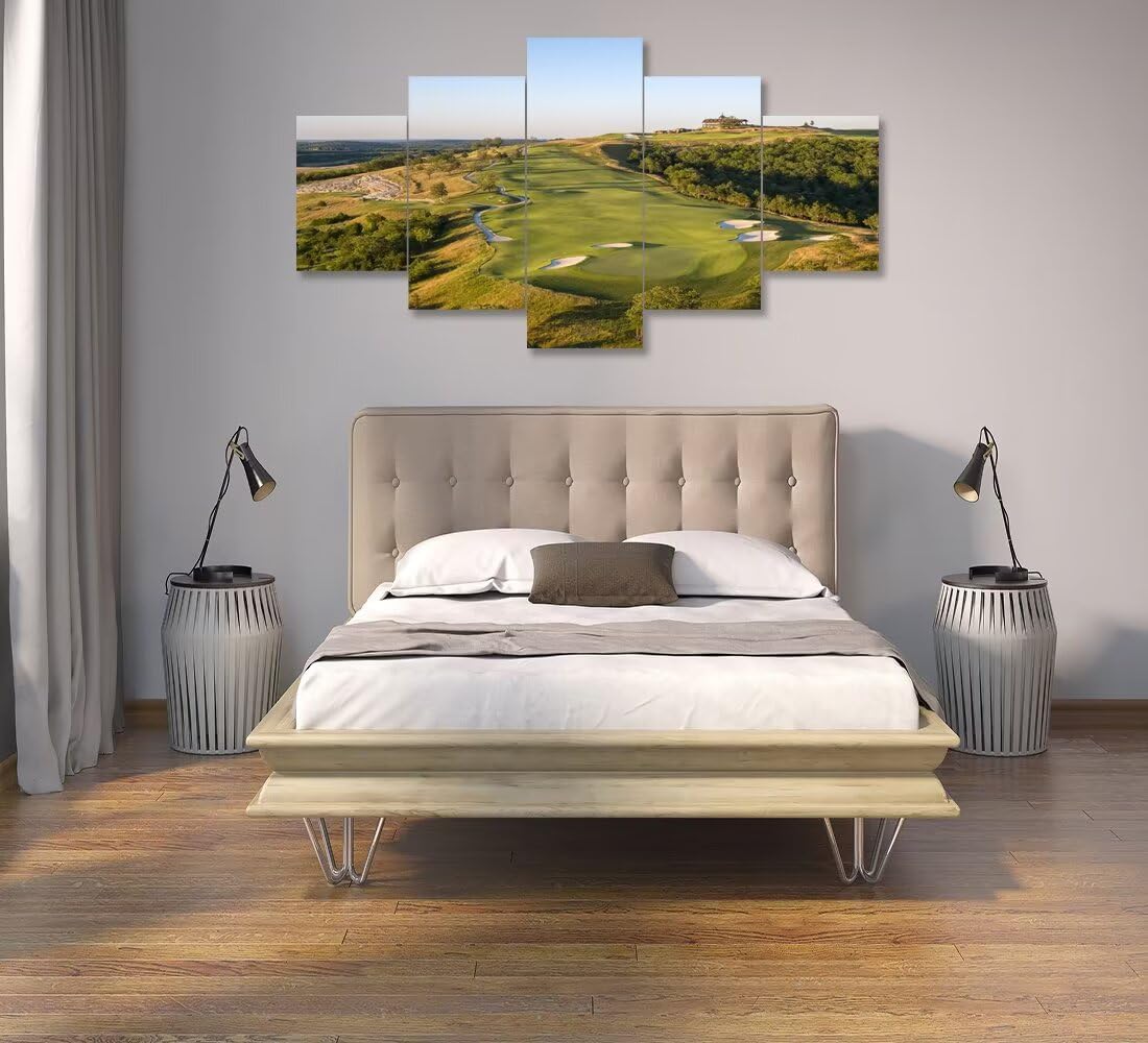 Paynes Valley Golf Course Wall Art for Living Room Bedroom Bathroom Home Decorations Paynes Valley Golf Course Pictures Framed Artwork Canvas Prints Ready to Hang(50''W x 24''H)