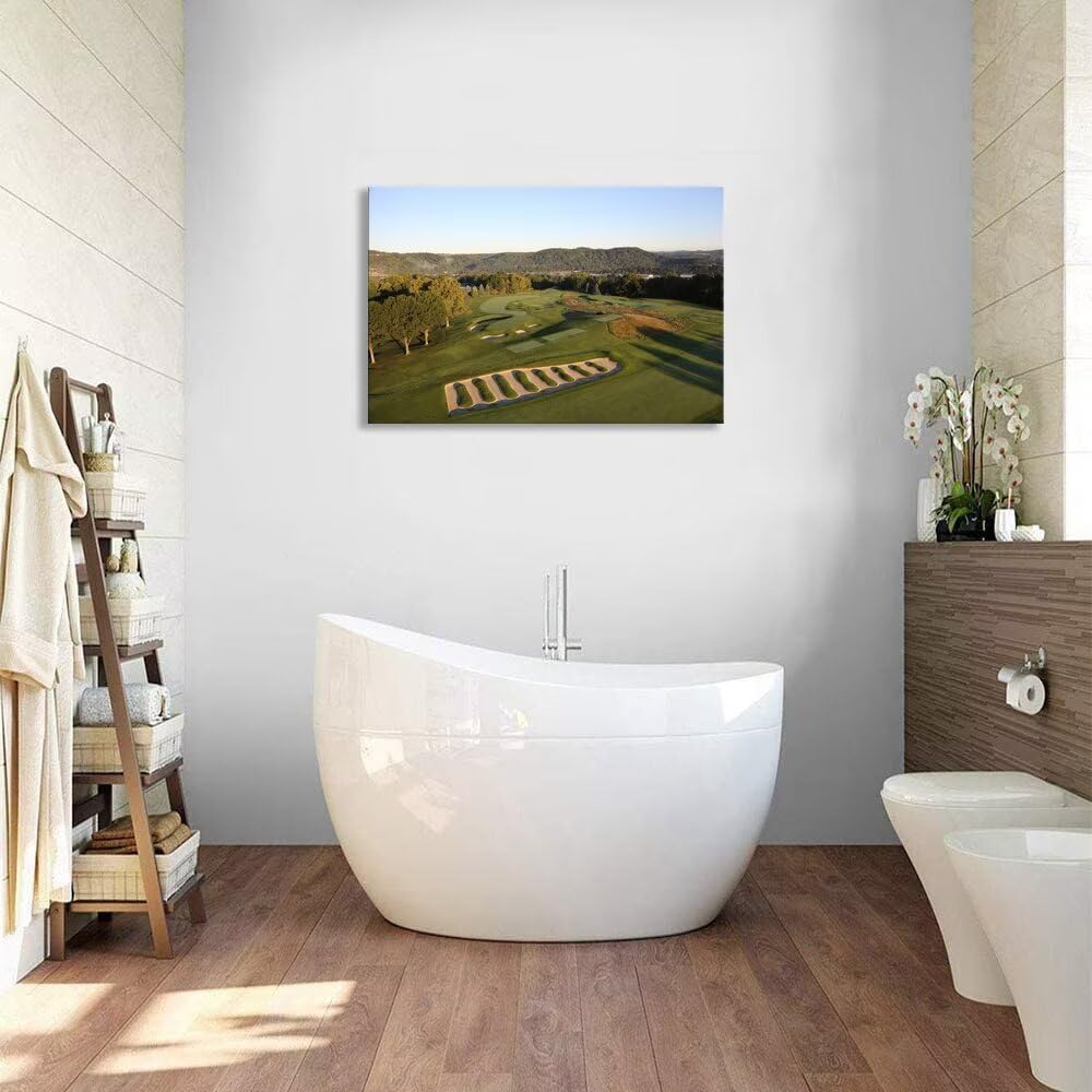 Oakmont Country Club Golf Courses Wall Art for Living Room Bedroom Bathroom Home Decorations Golf Art Golf Course Picture Poster Framed Artwork Canvas Prints Ready to Hang(12''H x 16''W)