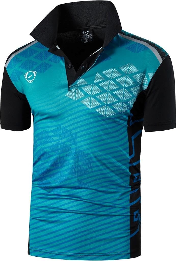 jeansian Men's Sport Outdoor Quick Dry Fit Short Sleeves Polo Tee Shirt Tshirt T-Shirt Tops Golf Tennis Bowling LSL195