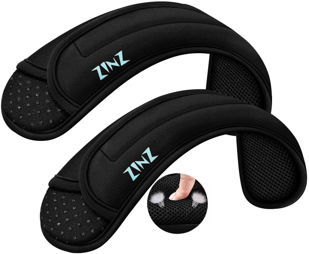 ZINZ 2-Pack Universal Shoulder Pad with Ultra thick Cushion for Bag Luggage Bag Crossbody, Plus Long & Anti-Slip & Breathable,Black-2Pack