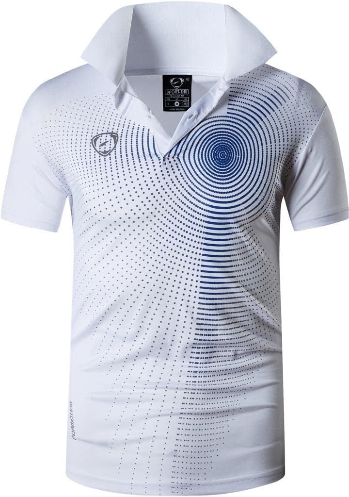 jeansian Men's Sport Outdoor Quick Dry Fit Short Sleeves Polo Tee Shirt Tshirt T-Shirt Tops Golf Tennis Bowling LSL195