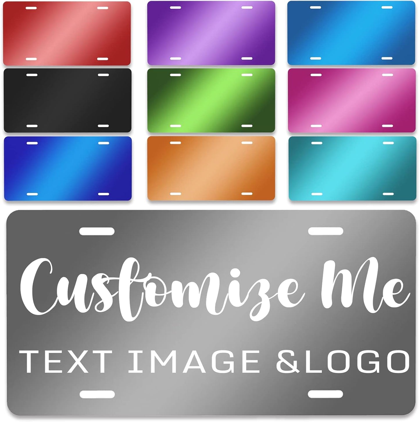 Custom License Plate 4x2/7x4/12x6 Inch Personalized Front License Plate Novelty Customized Car Tags Plates for Front of The Car,12"x6",Style 2