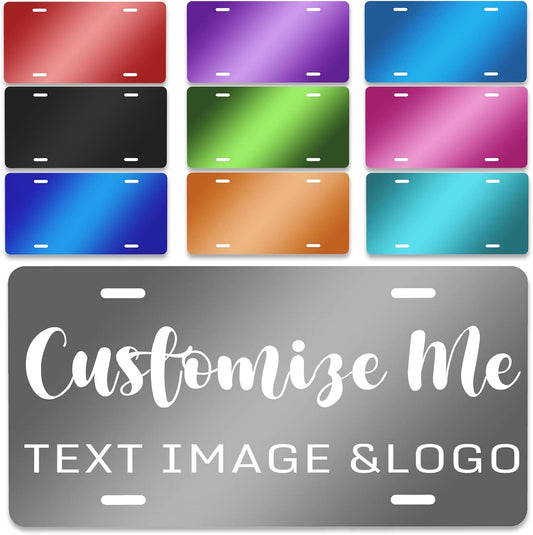 Custom License Plate 4x2/7x4/12x6 Inch Personalized Front License Plate Novelty Customized Car Tags Plates for Front of The Car,12"x6",Style 2