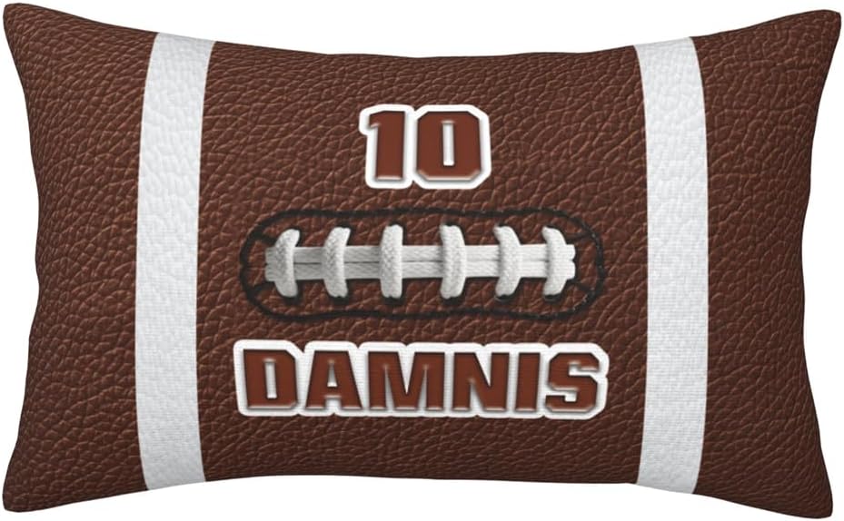 Rugby Football Lovers Home Decor Gift Custom Funny Rugby Themed Throw Pillow Cover Personalized Sport Enthusiast Pillowcase with Name Customized Ball Theme Football Throw Pillowcase for Sofa Bedding