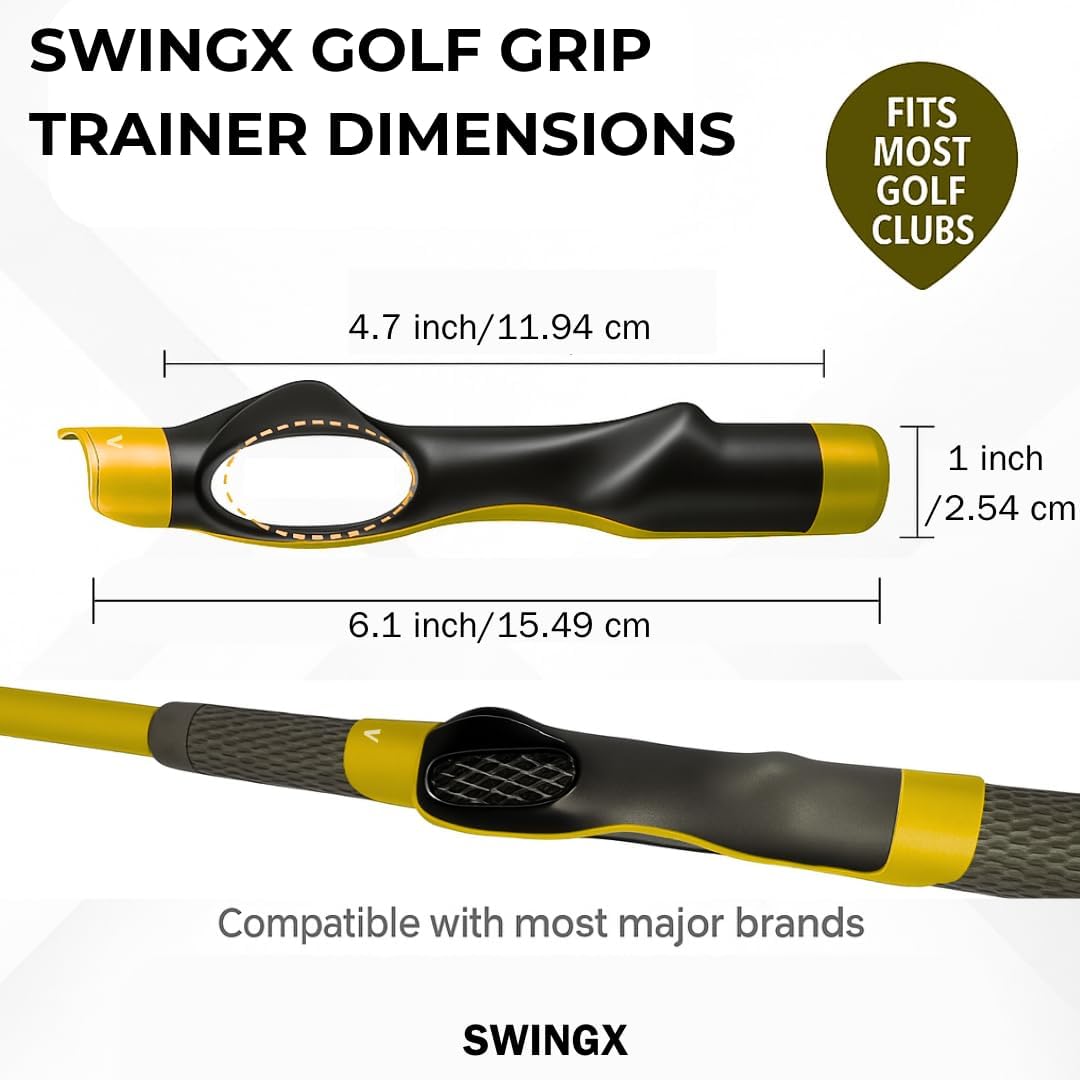 Golf Grip Trainer, Golf Training Aid, Grip Trainer To Help Train Correct Hand Position, Attachment for Improved Hand Positioning on Clubs, Enhance Grip Strength, Precision, and Swing Technique