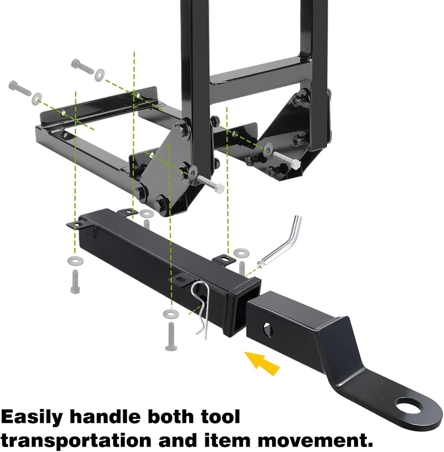 Roykaw Golf Cart Rear Seat Grab Bar & Trailer Hitch with Receiver Assembly Universal Compatible with EZGO Club Car Yamaha, Convenient to Tow and Easy to Instal