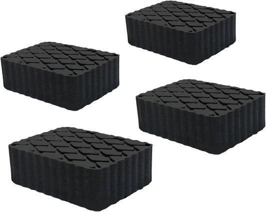 Solid Rubber Auto Lift Block Spacer Pad, Universal Rubber Lift Pads, 6-3/8" x 4-3/4" x 2" Heavy-Duty Lift Pads for Automobile Lifts, Jacks, Racks, 3000 lbs Capacity, 4Pack