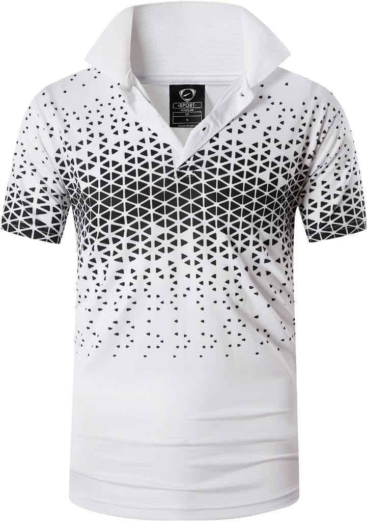 jeansian Men's Sport Outdoor Quick Dry Fit Short Sleeves Polo Tee Shirt Tshirt T-Shirt Tops Golf Tennis Bowling LSL195
