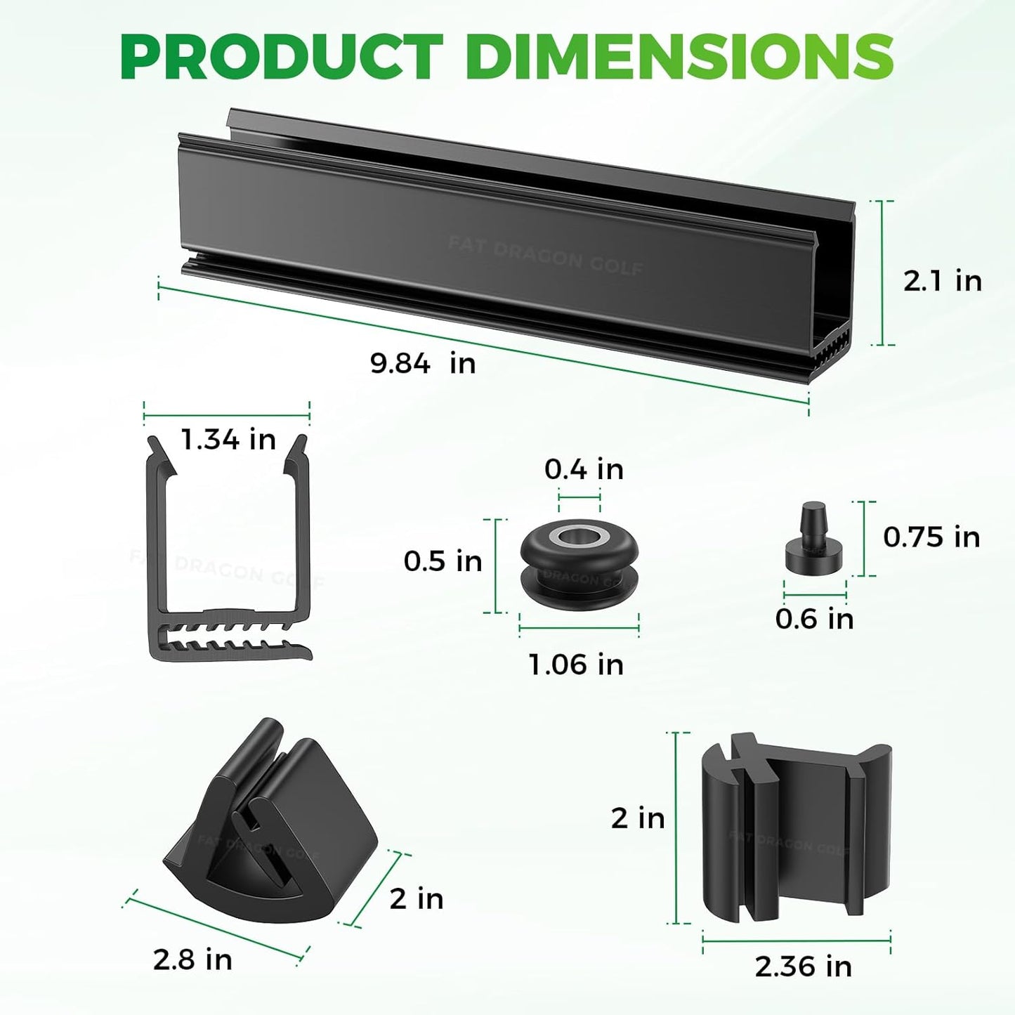 Panglong Windshield Sash Clips Kit, Width 1.25 inch Length 10 inch, OME 613136 603852 for EZGO RXV 2008 Up 1-1/4" inch Square Tube Golf Cart