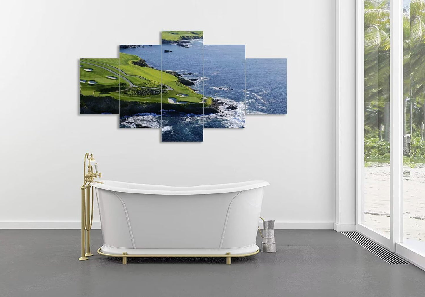 chenchenArt Golf Wall Art for Living Room Bedroom Bathroom Home Decorations Paintings Golf Course Canvas Prints Modern Artwork Framed Ready to Hang(60''W x 40''H)