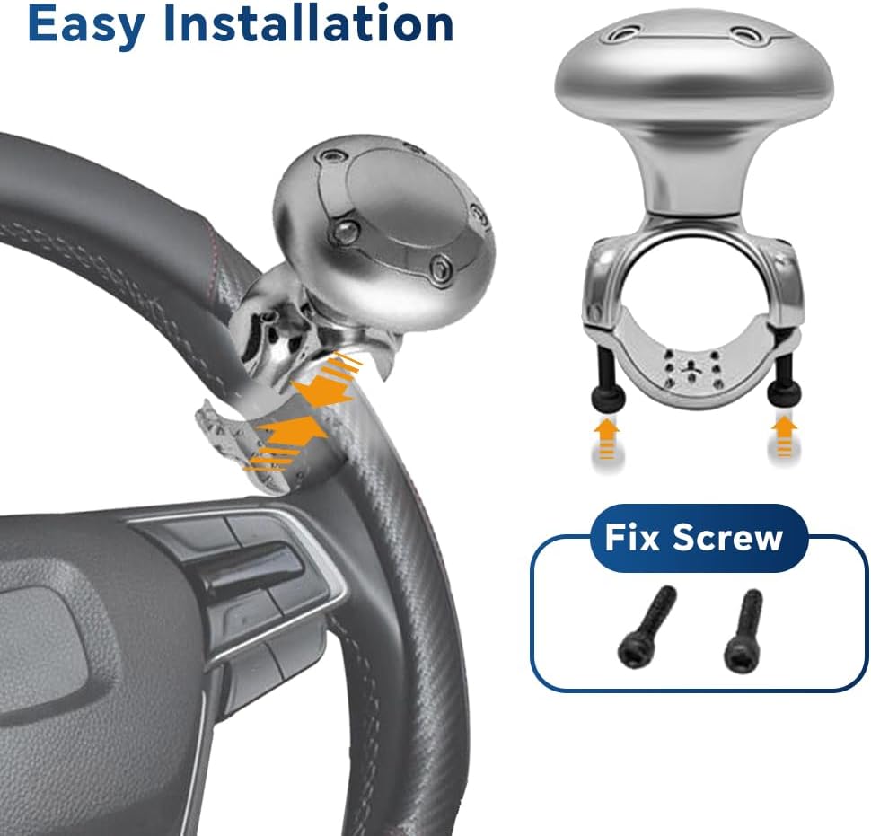 Steering Wheel Knob Vehicle Power Handle Steering Wheel Knob Spinners Universal Design for Car SUV Trucks Tractors Boat etc