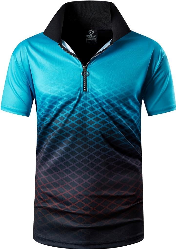jeansian Men's Sport Outdoor Quick Dry Fit Short Sleeves Polo Tee Shirt Tshirt T-Shirt Tops Golf Tennis Bowling LSL195