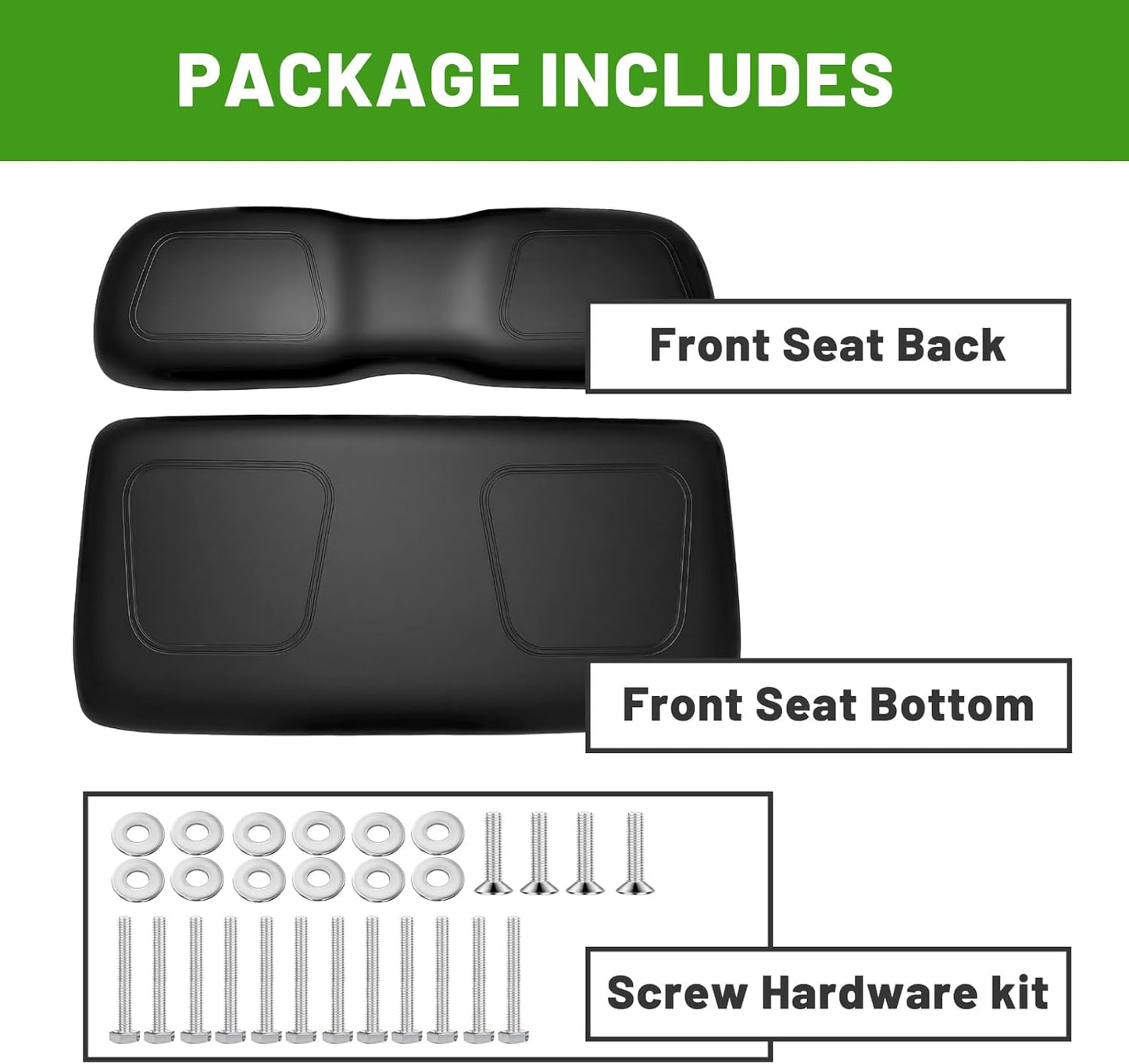 Golf Cart Front Seat Replacement Cushion Assembly Kit for Club Car DS 2000.5-up,Front Seat Bottom and Front Seat Back