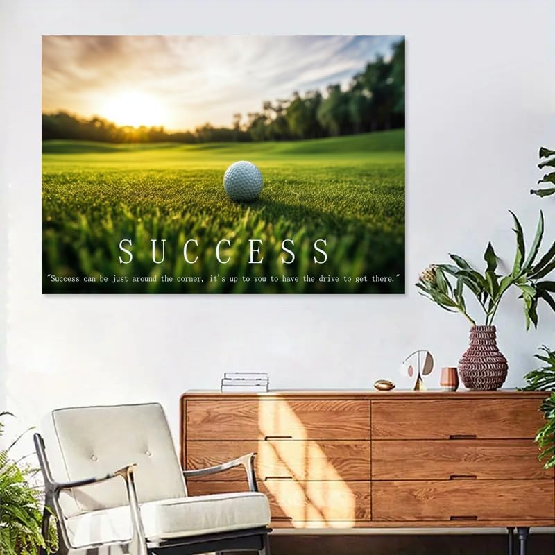 Golf Inspirational Quotes Wall Art Posters Pictures for Gallery Room Aesthetic Living Room Bathroom Bedroom Decor (20×30inch_Framed)