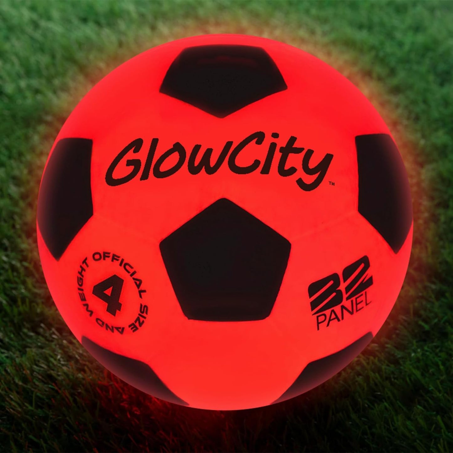 GlowCity Glow in The Dark Soccer Ball - Sizes 3, 4, 5 for Kids, Teens & Adults - Light Up Soccer Ball with 2 LED Lights - Sports Birthday Gifts Ideas for Boys & Teenagers Ages 6 7 8 9 10 11 12 13 14