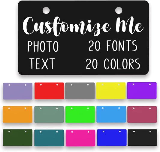 Custom License Plate Personalized License Plate,4x2/7x4/12x6 Inch Small Personalized Car Tag for Kids Toy Car and Wagons,Golf Cart Accessories, ATV, Motorcycle and Mopeds,7"x4",Style 1