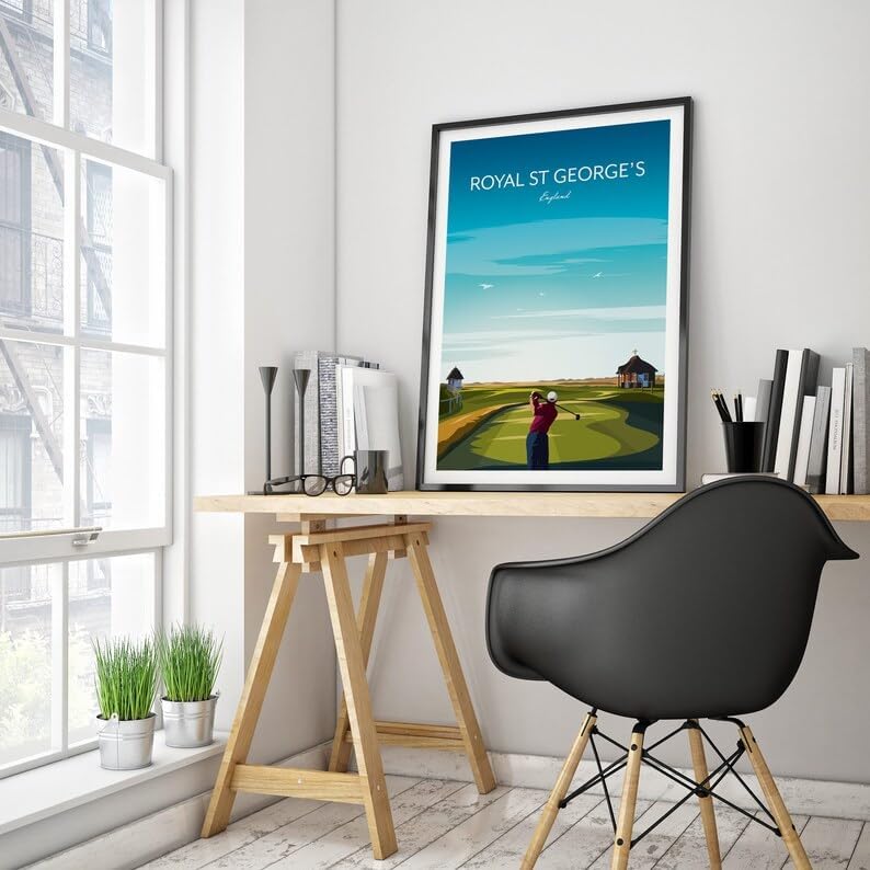 Golf Print Royal St George's - The Open Championship; Royal St George's Golf Poster; England Golf Course Art; British Open Championship Print (Unframed) (11x14)