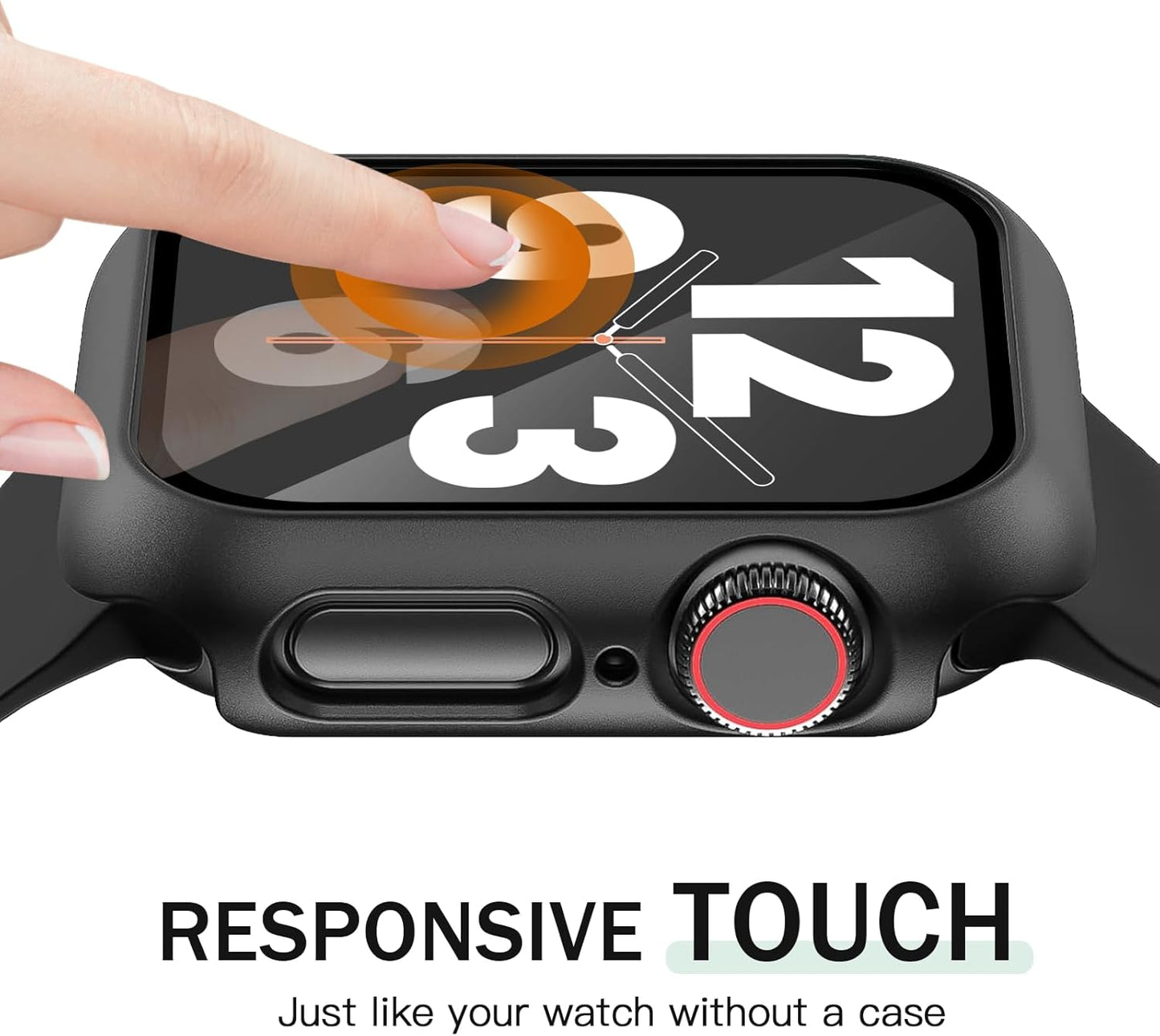 JR.DM 38mm 2 Pack Hard PC Case with HD Tempered Glass Screen Protector for Apple Watch Series 3/2/1, Slim Guard Bumper Full Coverage Protective Anti-Scratch Face Cover for iWatch, Black+Clear